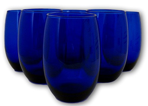 Stemless Wine 15oz Cobalt Glass