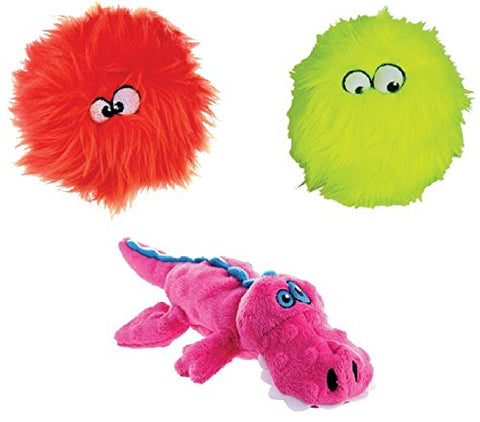 goDog Just for Me Furballz with Chew Guard - Orange, goDog Just for Me Furballz with Chew Guard - Lime and goDog Just for Me Gator with Chew Guard - Pink