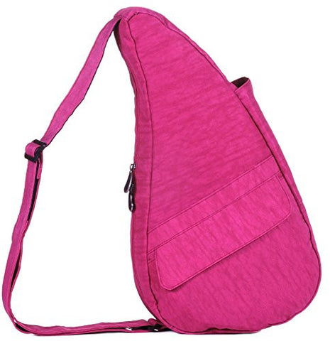 Distressed Nylon Healthy Back Bag, Very Berry, Small