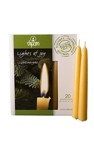 Dipam Beeswax Christmas Tree Candles 20 Pieces