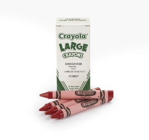 Bulk Crayons, Large Size - Red