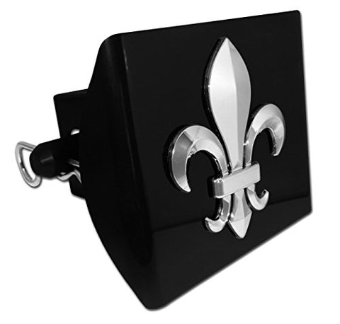 Fleur-De-Lis Emblem On Black Plastic Hitch Cover