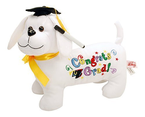 11" Standing Graduation Puppy W/ Sharpie