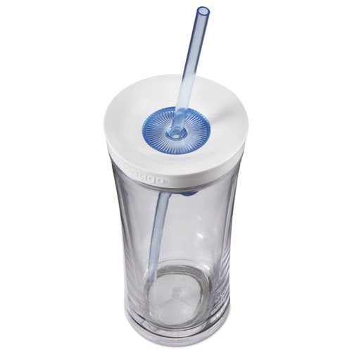 Contigo Shake & Go Double Wall Autoclose Tumbler, 20oz - Clear with Monaco Blue Straw