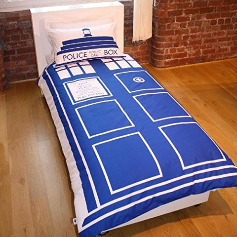 Dr Who Tardis Single Duvet Set (DWHW12763) - 135cm x 200cm (53in x 78.5in) Pillowcase size approx: 50cm x 75cm (19in x 29in)