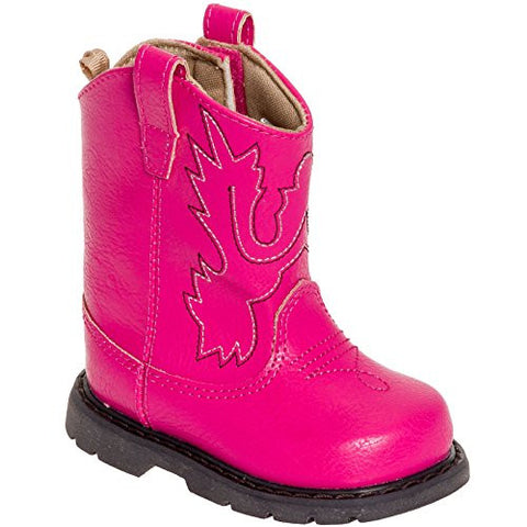 Baby Deer Walking Stage - FUCHSIA PU WESTERN BOOT W/EMB (Trend Nation only) - 12