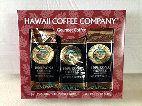 1.75oz 3-Pack Gifts - Royal Kona 3-Pack Gift Set (10% Kona Coffee Blends)