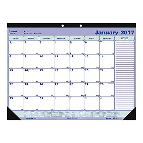 Blueline 2017 Monthly Desk Pad, Virgin Paper 21 1/4" x 16"