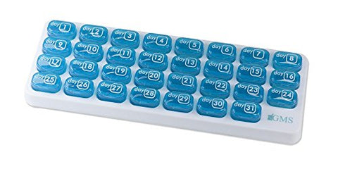 GMS 31 Day Monthly Pill Organzier Tray with pop out Pods