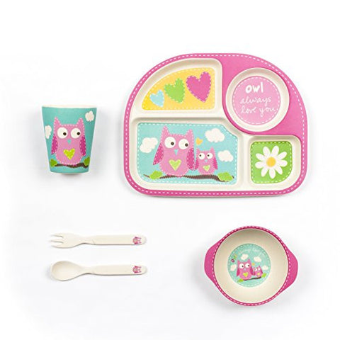 SQUARE DINNER SET 5 PACK WITH OWL D