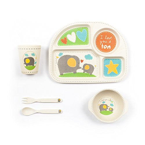 TINY FOOTPRINT SQUARE DINNER SET 5(Elephant Print)