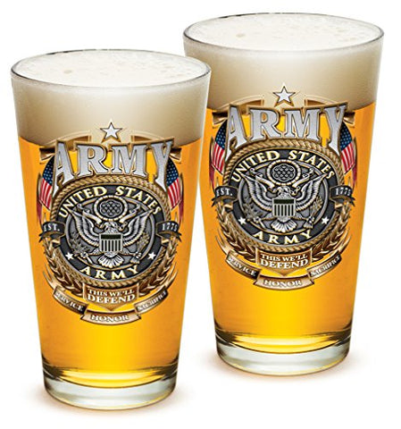 Army Gold Shield16oz Large Pint Glass