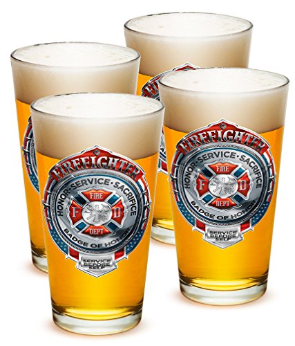 Fire Honor Service Sacrifice Chrome Badge 16oz