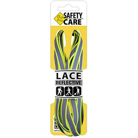 SafetyCare High Visibility Reflective Laces - 45 inch (114 cm) - Yellow/Grey