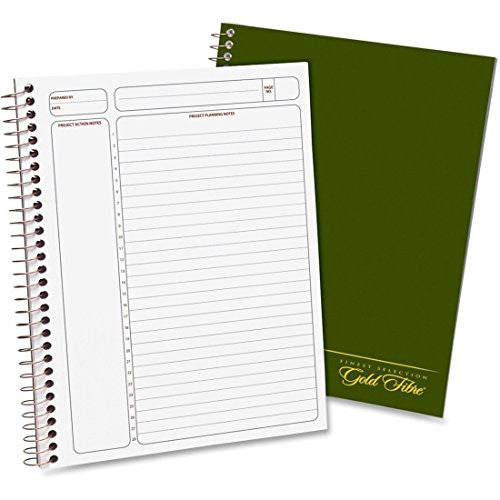 Ampad Gold Fibre Wirebound Project Planners, 9.5 x 7.25, Planner Ruled, Classic Green