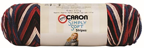 Caron Simply Soft Stripes Yarn Golden Gate Bridge 194 Yards 4 OZ