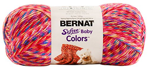 Bernat Softee Baby Colors Yarn Pink Rainbow 310 Yards 4.2 OZ