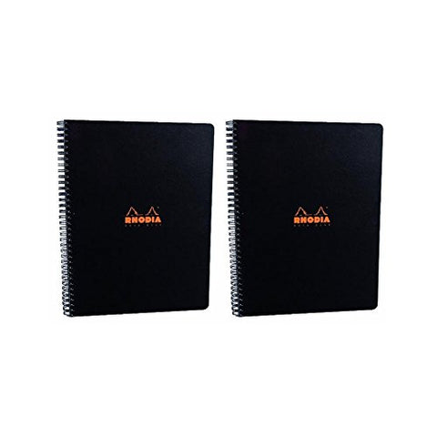 Rhodia Classic Notebook, Side Wirebound, Black, Graph, 9 x 11 ¾