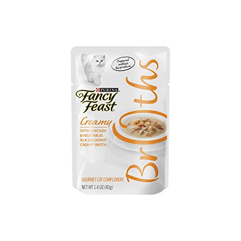 Purina Fancy Feast Broths, 1.4-Ounce, Chicken and Vegetables , 16 Pouches