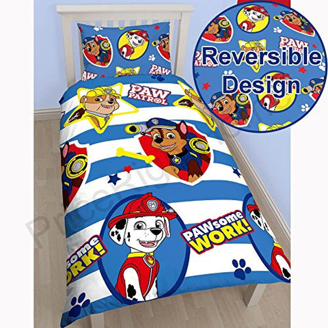Paw Patrol Pawsome Single Rotary Duvet (PAWPASDS003) - 135cm x 200cm Pillowcase size approx: 48cm x 74cm