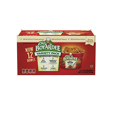 Chef Boyardee Microwaveable Pasta Variety Pack - 12 Ct - 7.5 Oz Each