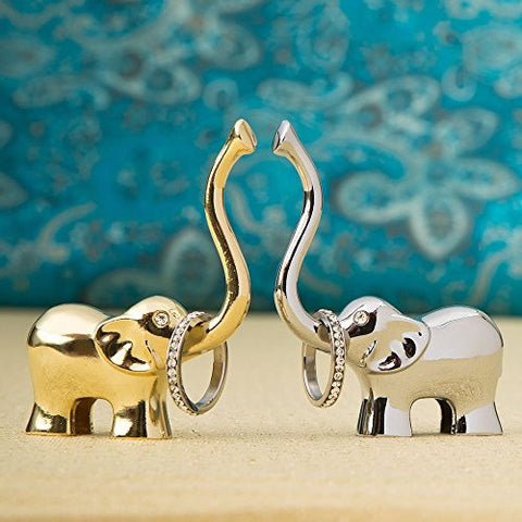 Lucky Elephant Ring Holder In Silver and Gold