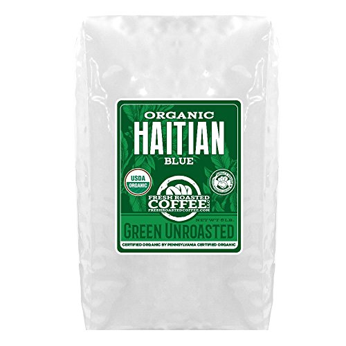 Fresh Roasted Coffee, Haitian Blue (Organic), Unroasted Green Coffee, 5-lb