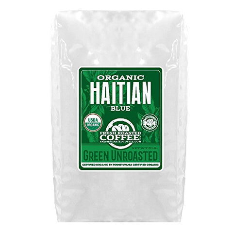 Fresh Roasted Coffee, Haitian Blue (Organic), Unroasted Green Coffee, 5-lb