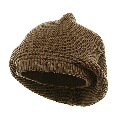 Rasta/NYE, Medium Crown New rasta Beanie Hat - khaki (fitting up to XXXL)