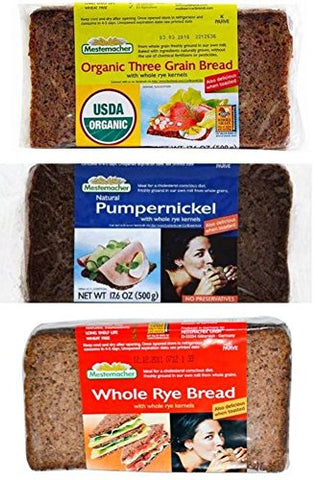 Mestemacher Organic Three Grain 17.6 oz
Mestemacher Pumpernickle Bread 17.6 oz
Mestemacher Whole Rye Bread 17.6 oz