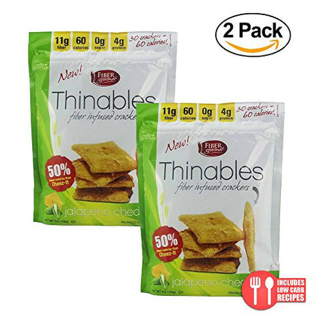 Thinables Crackers, Jalapeno Cheddar (Cheese) Flavor, 6 oz