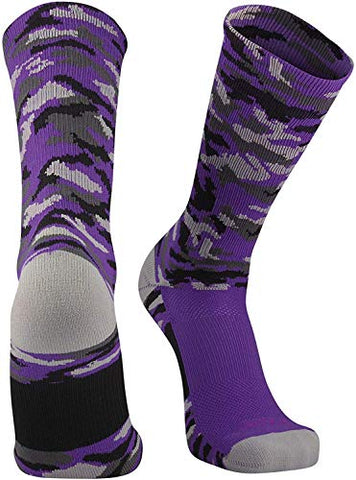 Woodland Camo Crew, Purple, Small