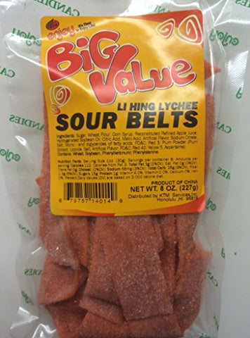Enjoy Sour Belts Li Hing Lychee - 8 oz