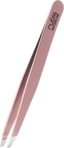Rubis 3-3/4" Slanted Tip Tweezer, Pink