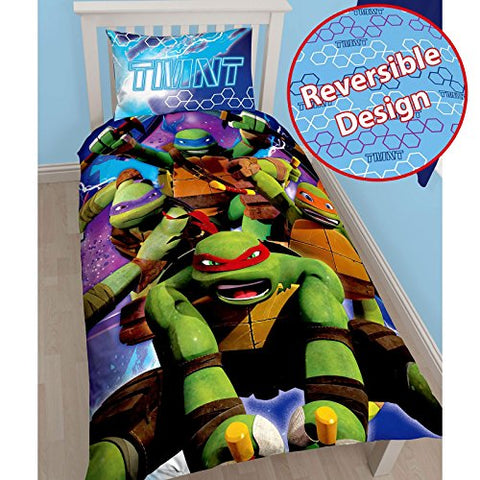 Teenage Mutant Ninja Turtles Single Panel Duvet Set (TNTDIMDS003) - 135cm x 200cm (53in x 78in) Pillowcase size: 48cm x 74cm (19in x 29in)