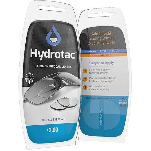 Hydrotac Stick-on Bifocal 2 Pair, +200