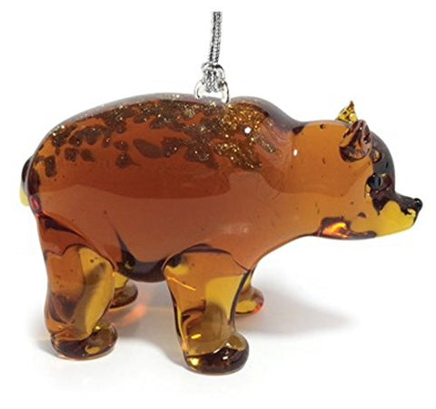 GLASSDELIGHTS ORNAMENT GRIZZLY BEAR 1.37"H