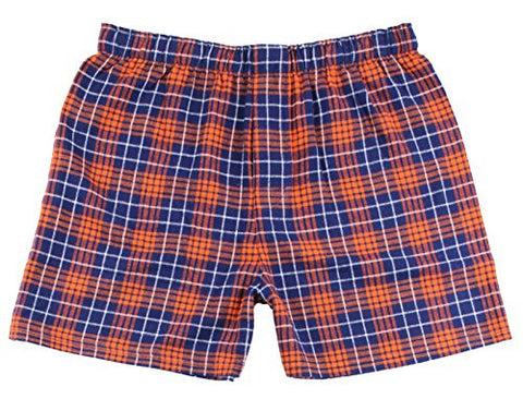 Classic Flannel Boxer - Navy/Orange, Large