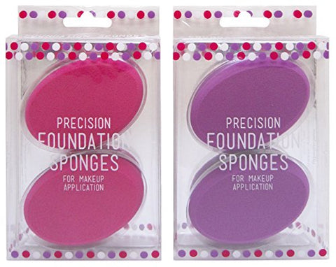 Precision Foundation Sponge 2 Pack, Pink/Purple
