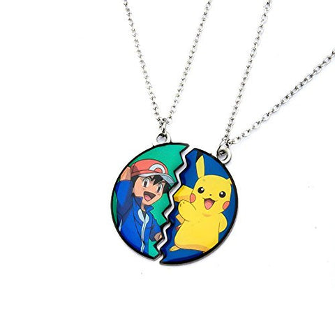 Pikachu and Ash BF Pendant, 1 in x 1 in x 0.06 in, 18 in