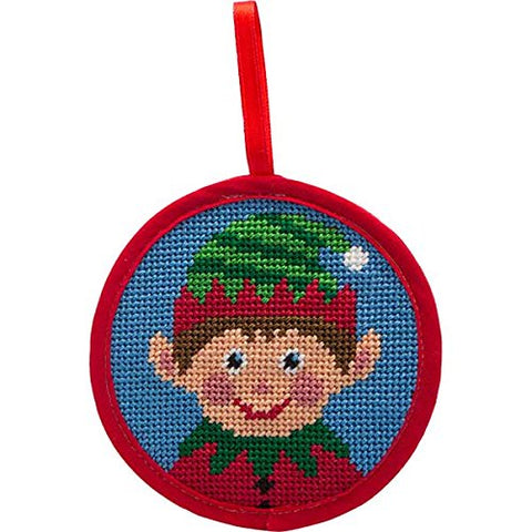 Boy Elf Stitch-Ups Christmas Ornaments (4" Round)
