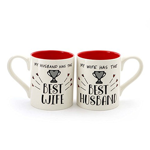 Enesco ONIM Mug Set Best Wife Husband