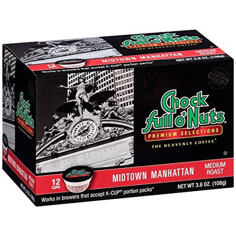 Chock full o’Nuts Coffee Pods Midtown Manhattan Medium Roast, 12 ct