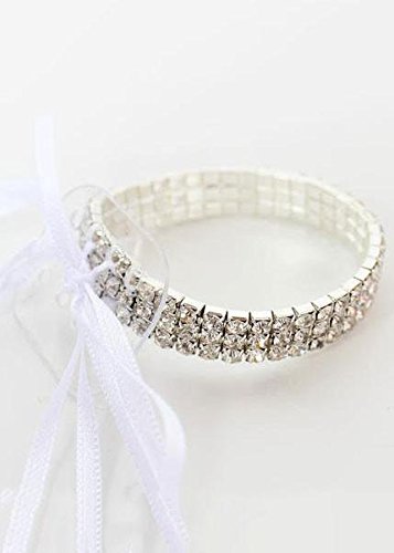 Silver Rhinestone Corsage Wristlet Bracelet Approximately 1/2" Wide
