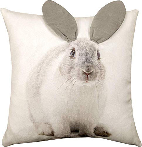 3d Bunny Printed Pillow 18"
