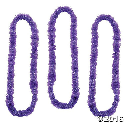 School Spirit Purple Plastic Leis - 50 pcs