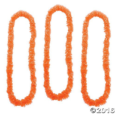 School Spirit Orange Plastic Leis 50 pcs