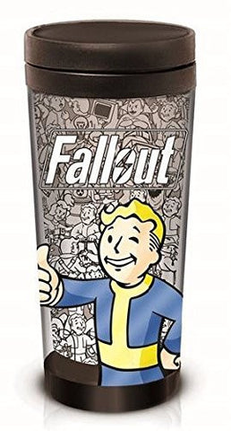Fallout Vault Boy Travel Mug 16oz - Matte Printing for Inner Wall Insert, Vault Boy is Foil Printed