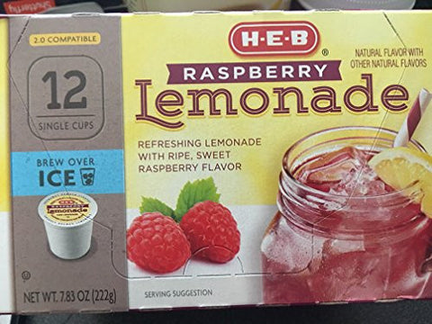 H‑E‑B Brew Over Ice Raspberry Lemonade Single Serve Cups 12 Count.