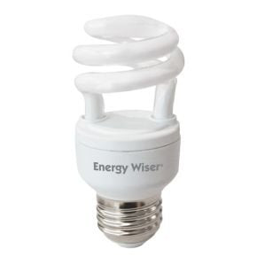 Energy Wiser Coil: Medium Base (E26) CFL Bulb, 5W/120V, T2 Coil, Frost